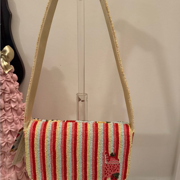 Hand-Beaded Fruit Mosaic Shoulder Bag - Multicolor - Picture 3 of 4